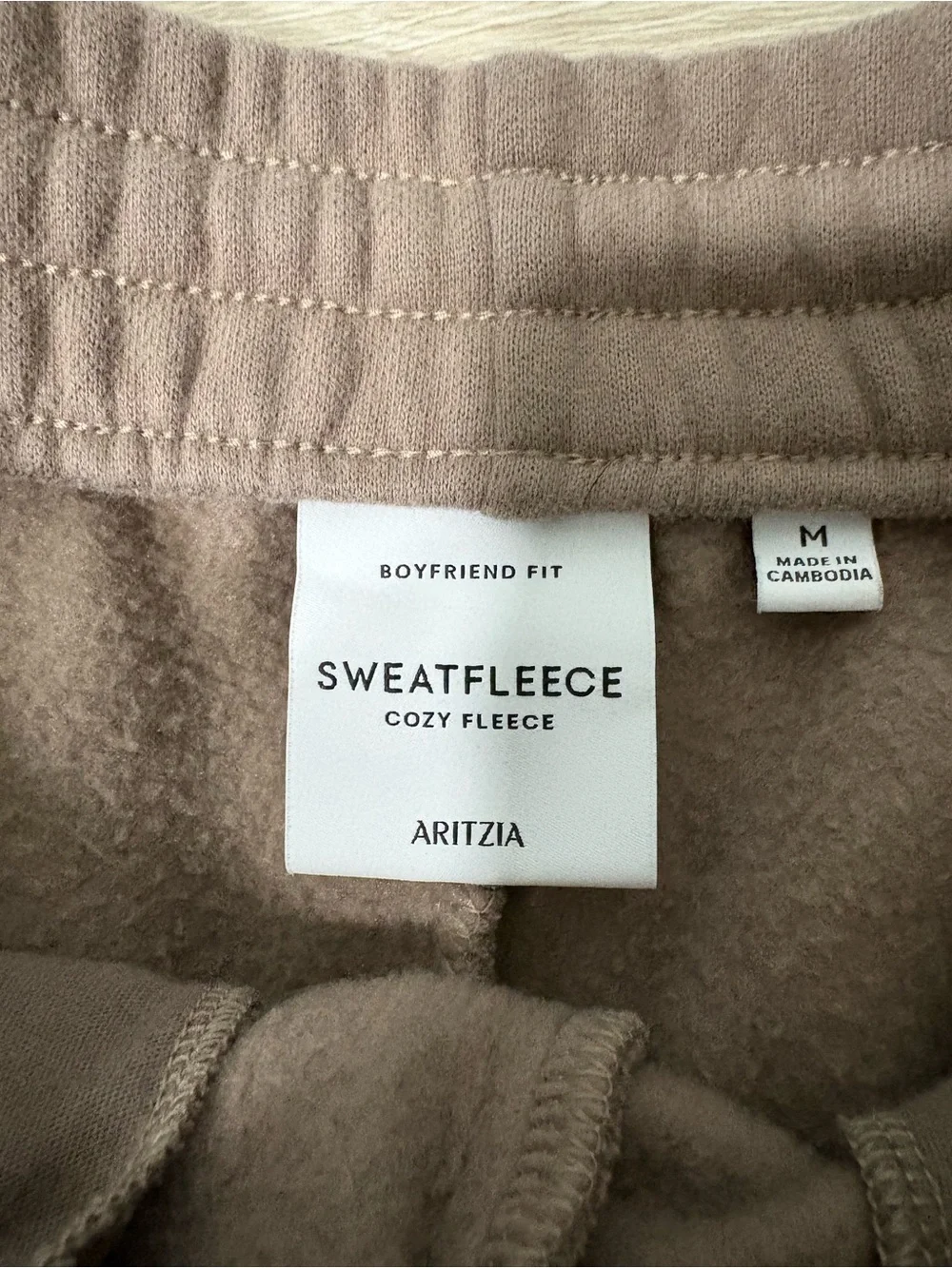 Aritzia Sweatfleece Cozy Drawstring Lounge Shorts - Taupe - Picture 3 of 6